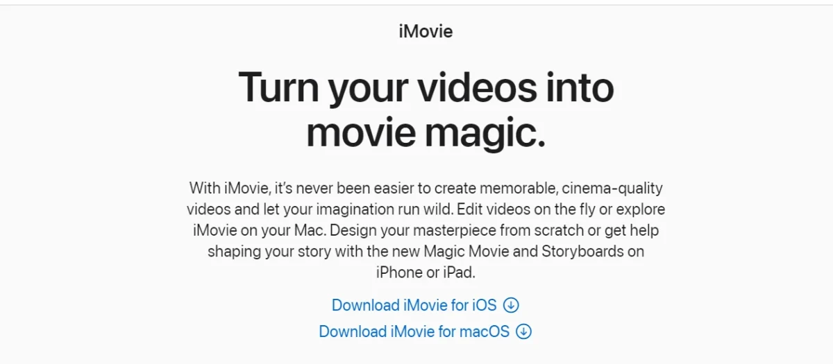 iMovie Apple