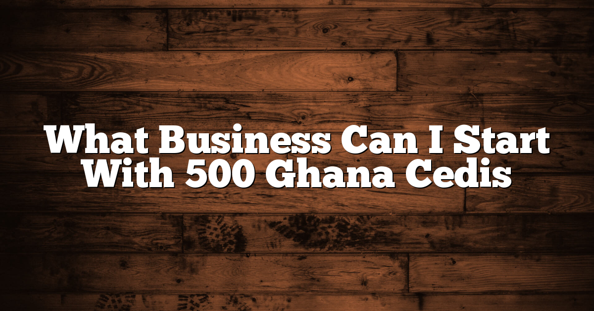 500 cedis business plan